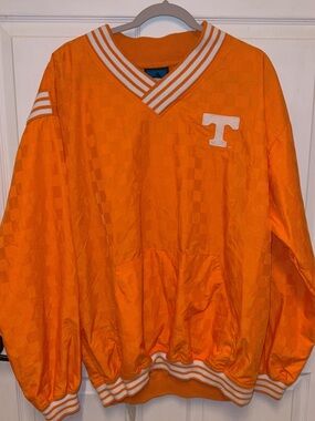 Vintage adidas Tennessee Volunteers Orange/White Pullover V-Neck Jacket Size L